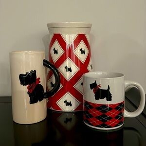 Scottie Terrier Dog Mugs Jar Red and Black